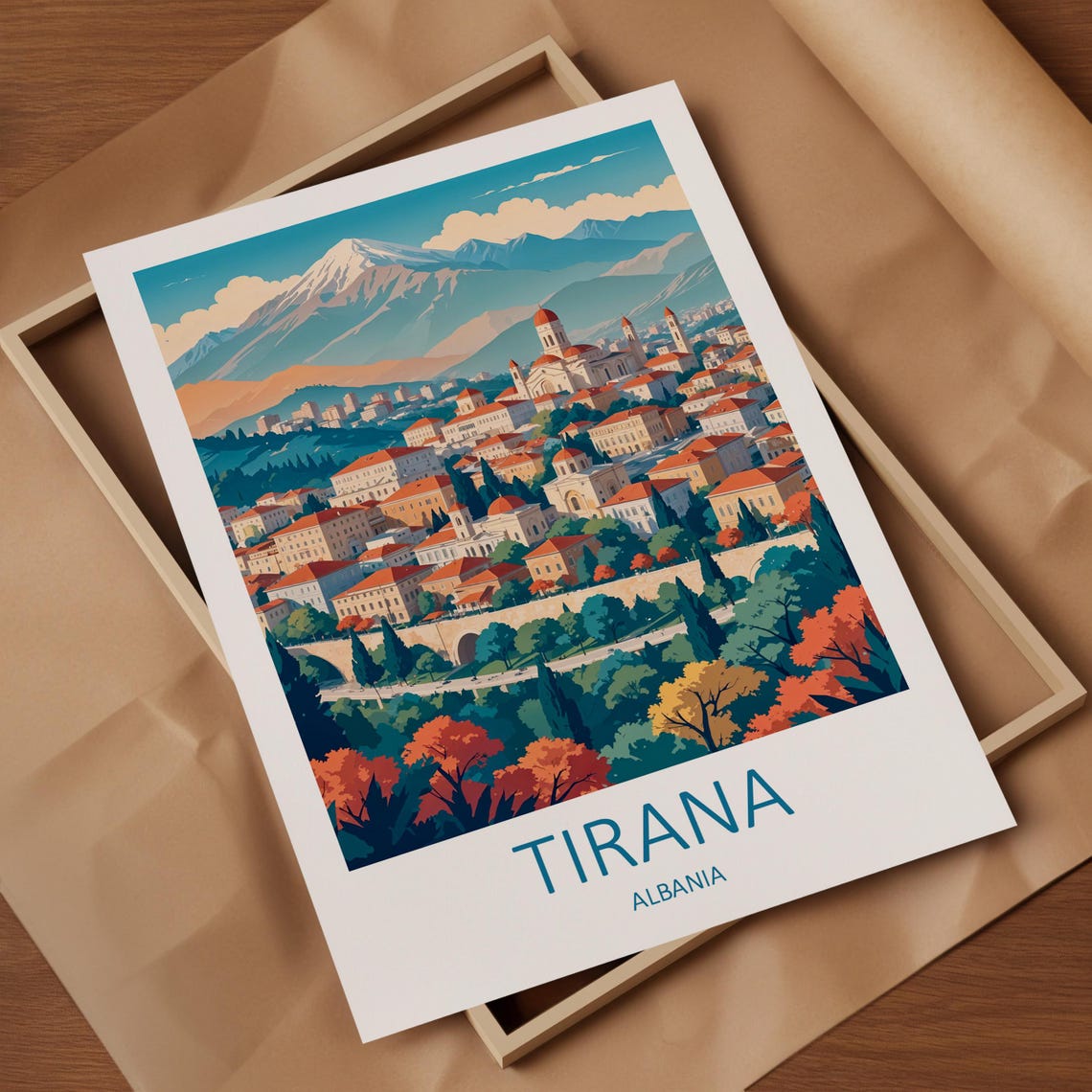 Tirana Travel Print Albania Poster Albania Print Tirana Albania Albania Travel Print Albania Wall Art Travel Gift Art Lovers Gift - Image 4