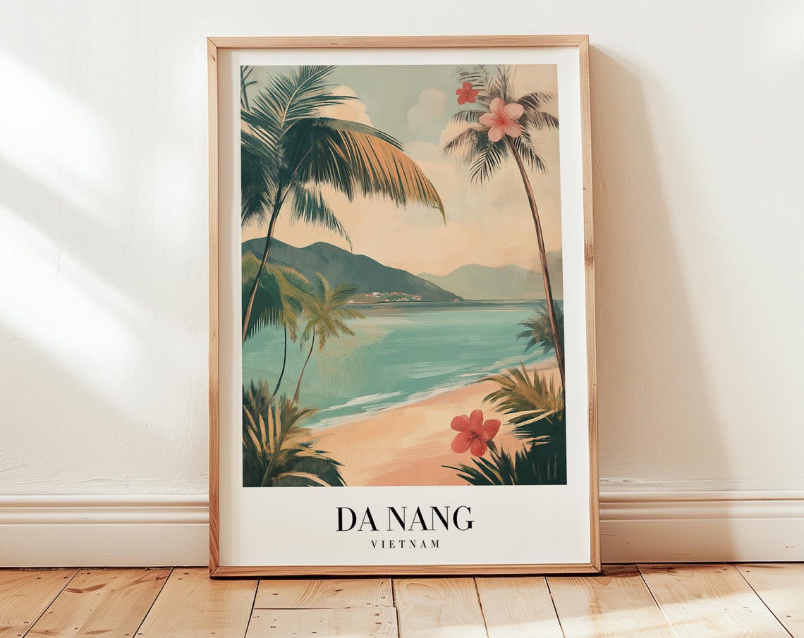 Da Nang Vietnam Tropical Beach Serene Dreamy Beach Travel Poster