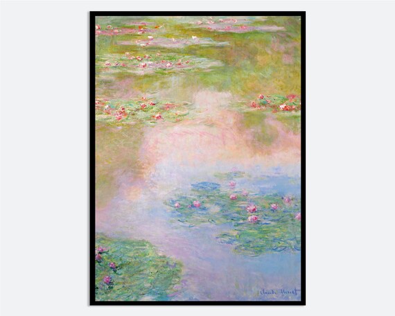 Claude Monet Water Lilies Impressionist Floral Painting Art Poster