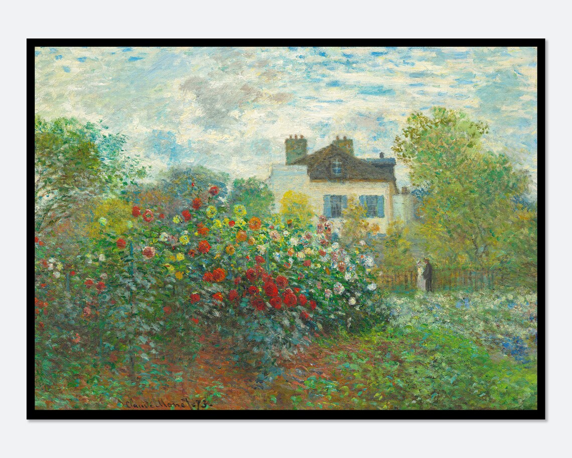 Monet Artists Garden In Argenteuil Vintage Art Print