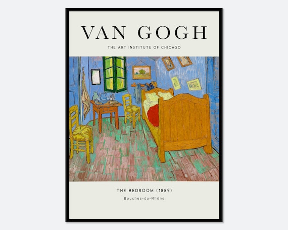 Van Gogh The Bedroom 1889 Painting Art Print Colorful Print The Yellow House Print Van Gogh Print Van Gogh Art Exhibition Poster V4