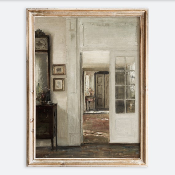 Rustic Vintage European White Door, Farmhouse Art Print