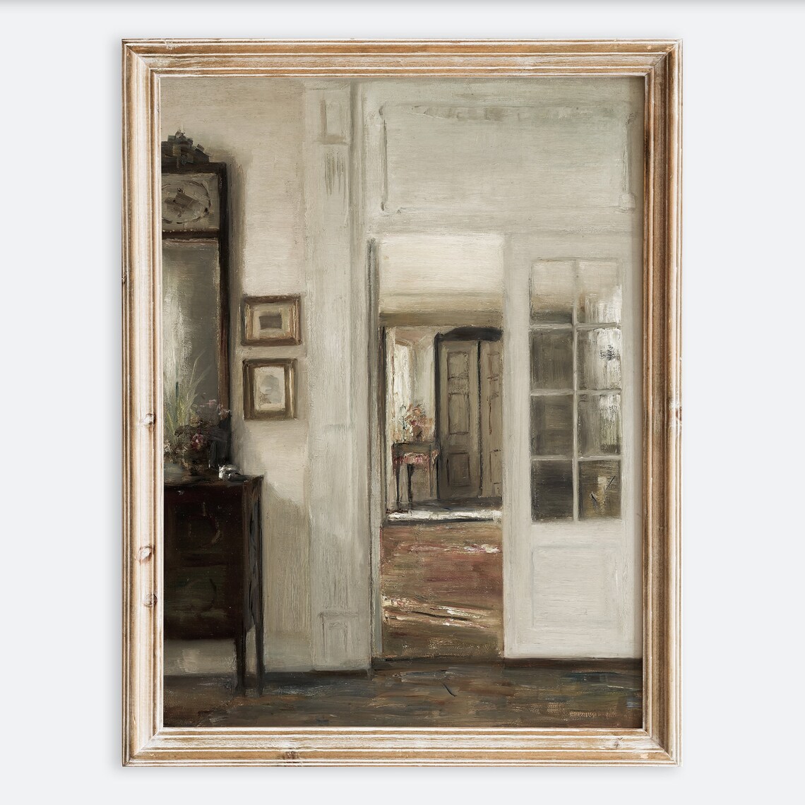 Rustic Vintage European White Door, Farmhouse Art Print