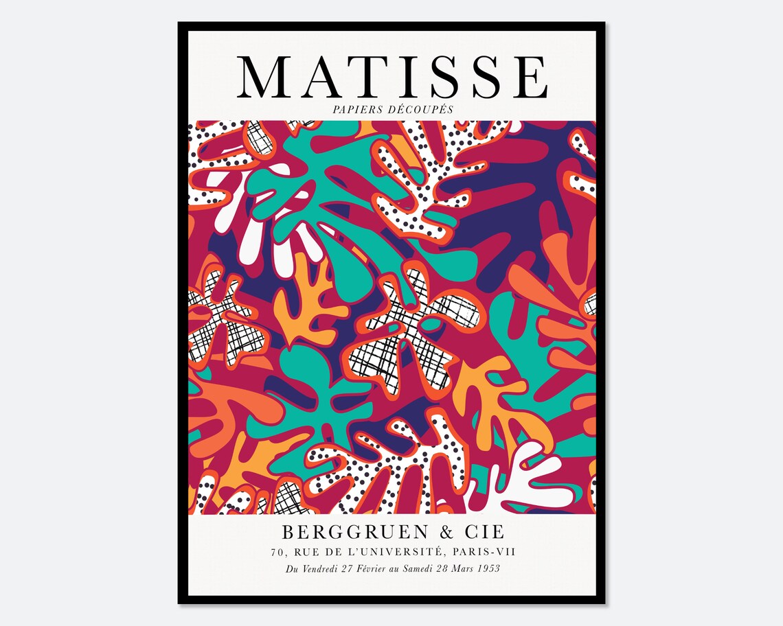 Henri Matisse Papiers Découpés 1953 Paris Exhibition Abstract Cutout Poster