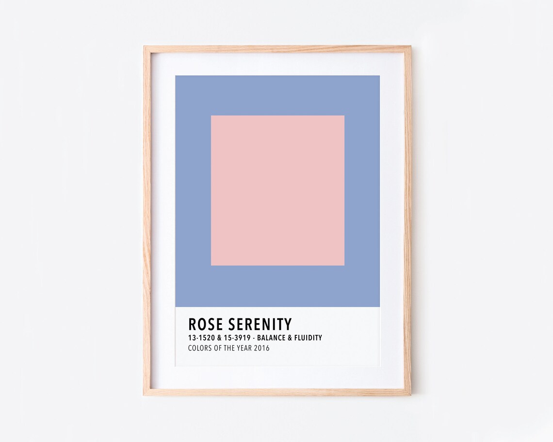 Rose Serenity Dual Color Card 2016 Colors of the Year Art Print