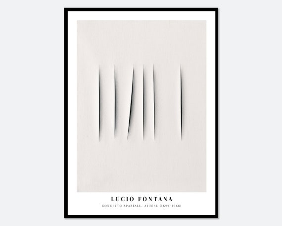 Lucio Fontana Beige Cuts Exhibition Poster Concetto Spaziale Spatialism Colorful Art Print Lucio Fontana Print Lucio Fontana Painting Lf07