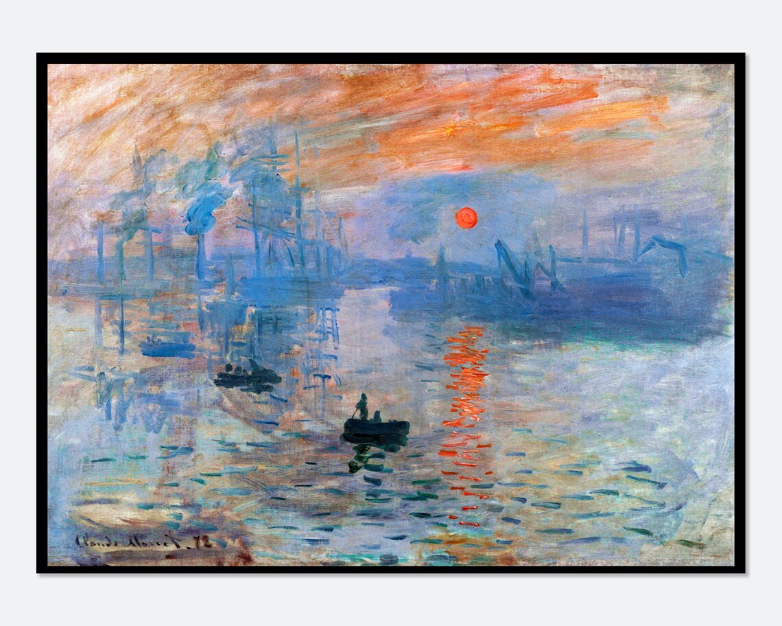 Monet Impression Sunrise 1872 Vintage Art Print