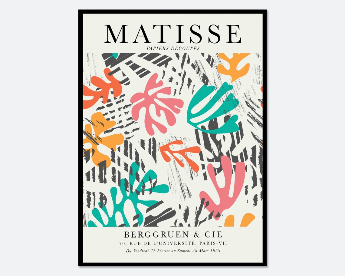 Matisse Papiers Decoupes Colorful Leaf Cut Out Pattern Art Poster