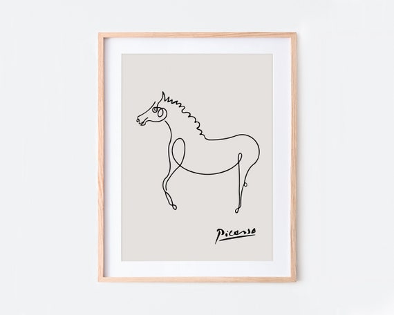 Picasso Horse Sketch Line Drawing Art Print