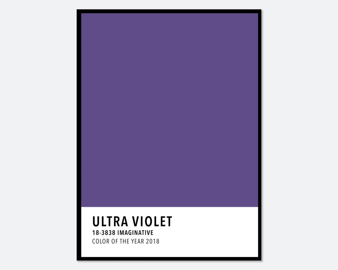 Ultra Violet Poster Purple Color Card Art Print Color Palette Print Color Block Print Color Of The Year 2018 Colorful Art Print Cc20
