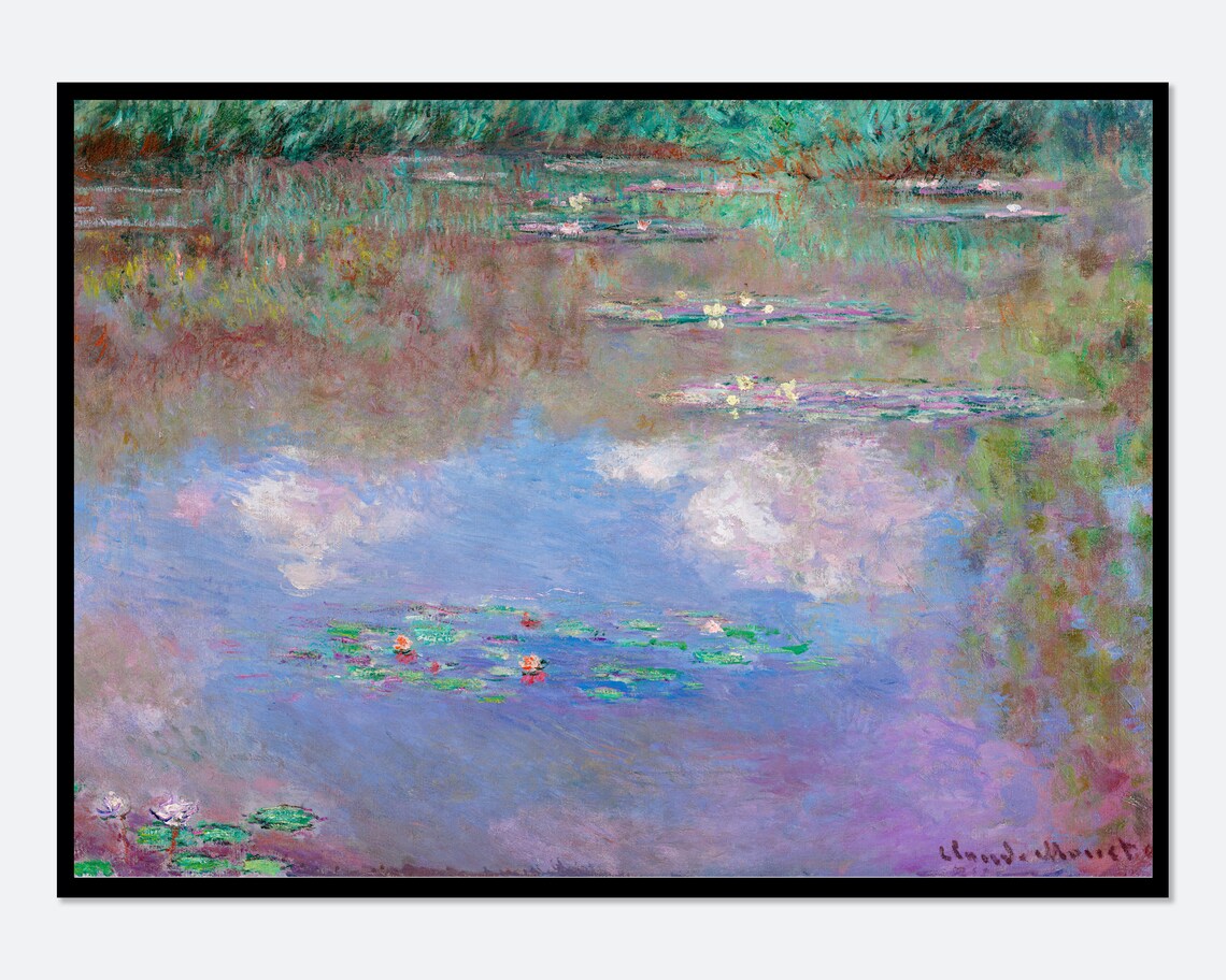 Monet The Water Lily Pond Clouds Vintage Exhibition