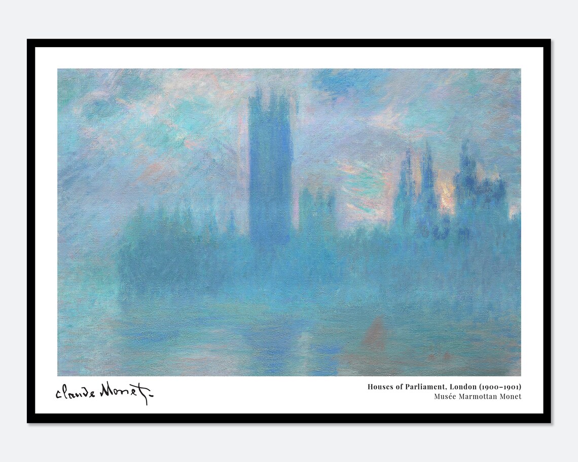 Claude Monet Houses of Parliament London 1900 Museum Exhibition Poster