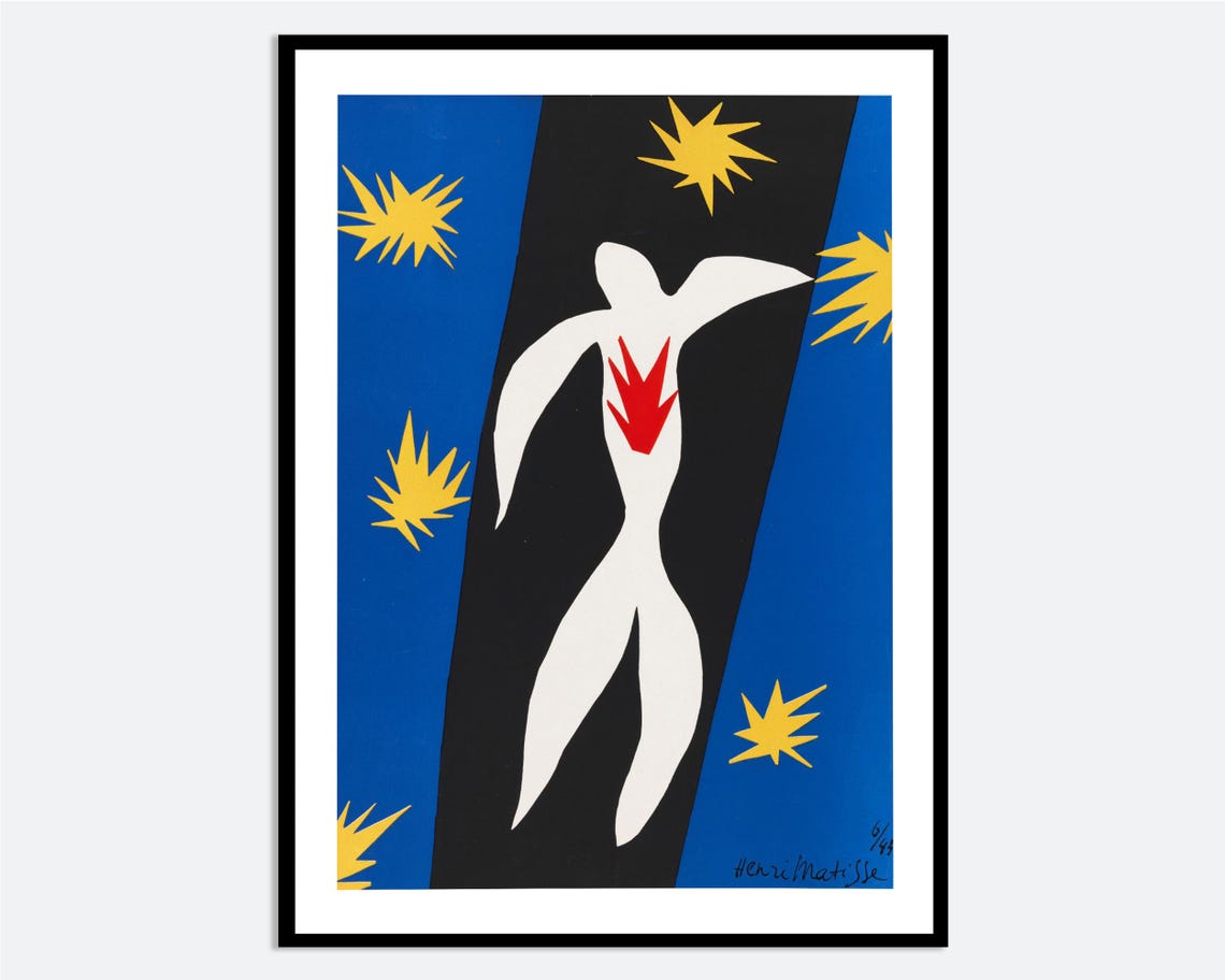 Henri Matisse Fall Of Icarus 1943 Jazz Series Cutout Art Print