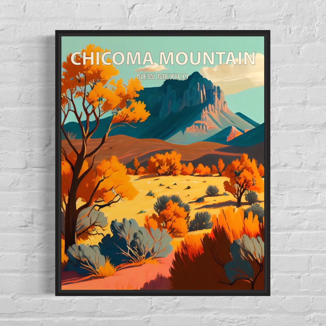 Chicoma Mountain New Mexico Mesa Peak Golden Fall Desert Poster