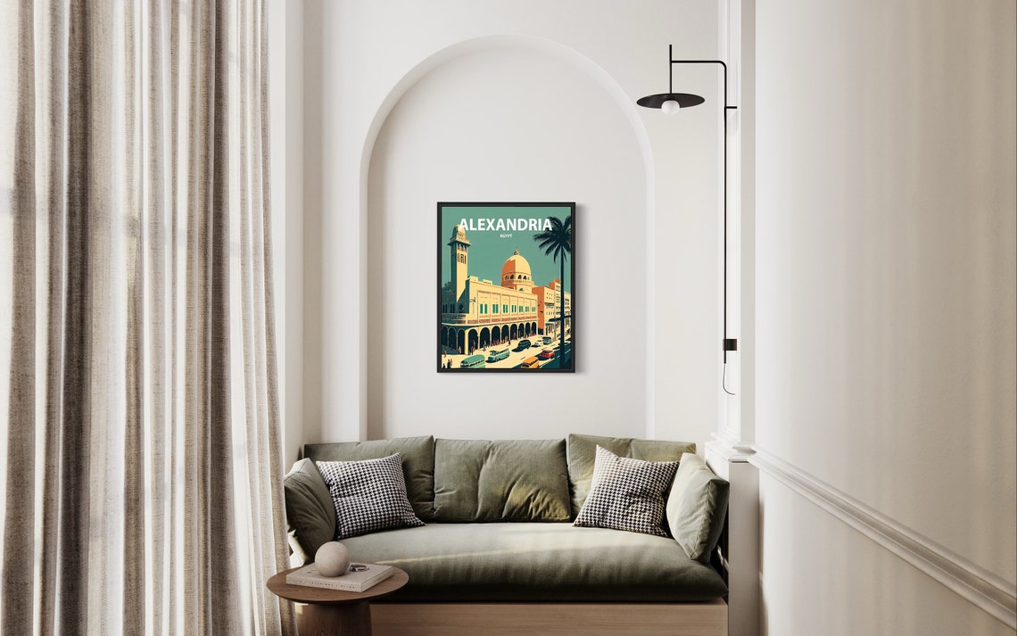 Alexandria Egypt Vintage Grand Street Architecture City Poster - Image 3