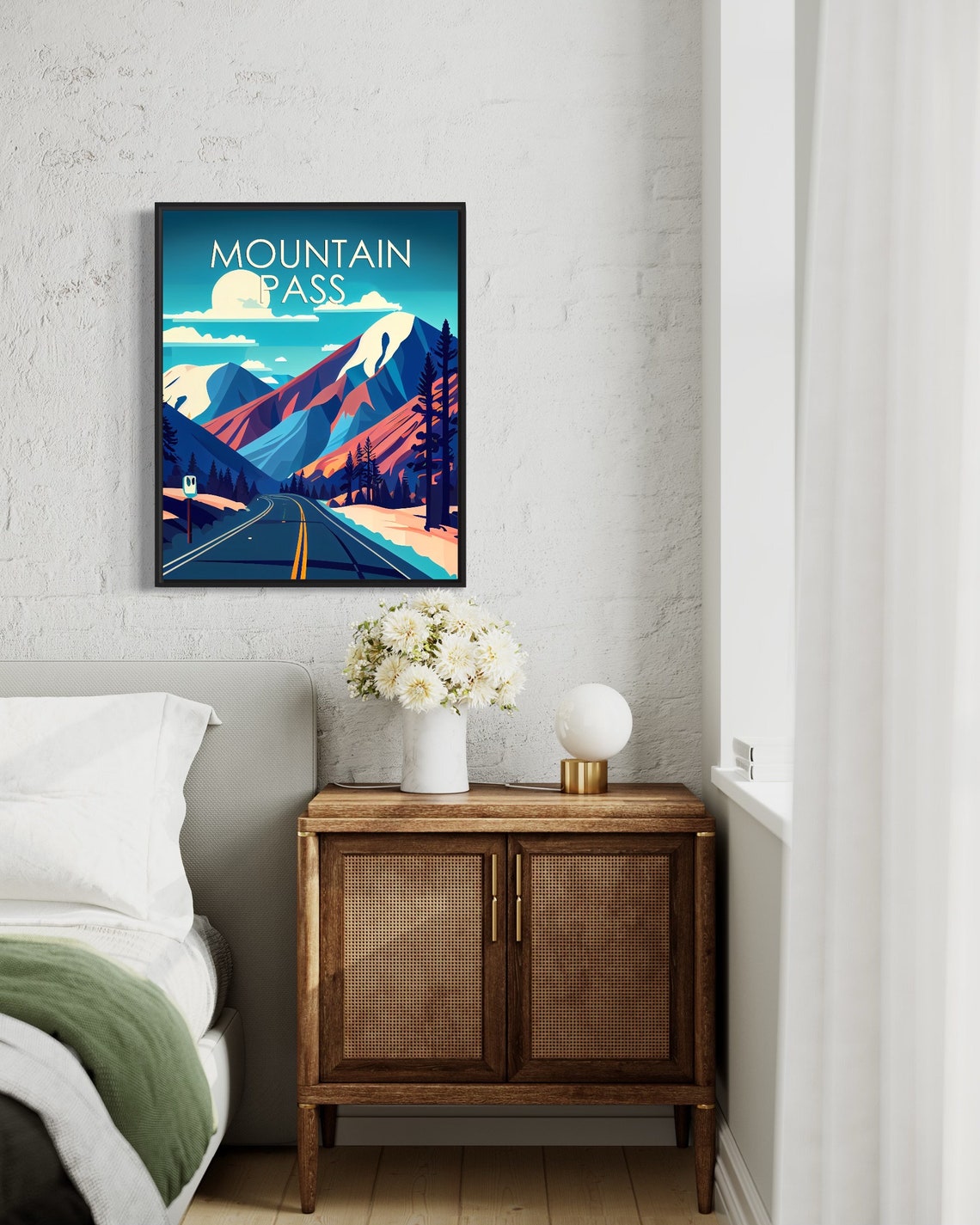 Mountain Pass Highway Colorful Peaks Sunset Drive Travel Poster - Image 2