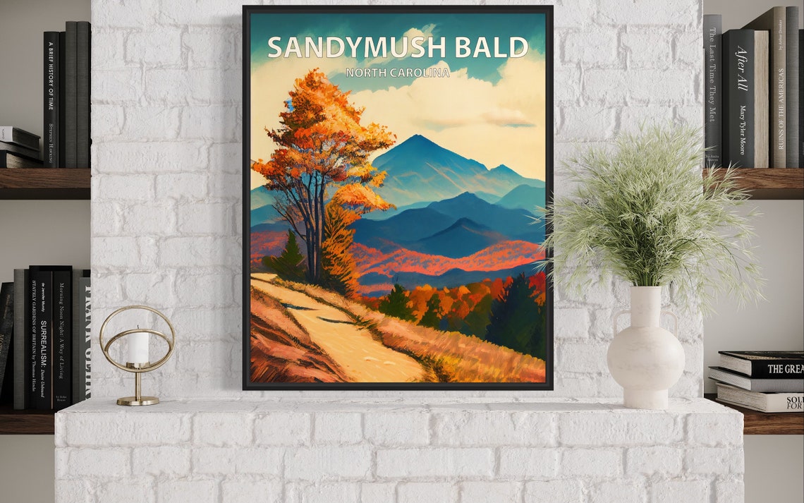 Sandymush Bald North Carolina Blue Ridge Autumn Trail Art Poster - Image 3