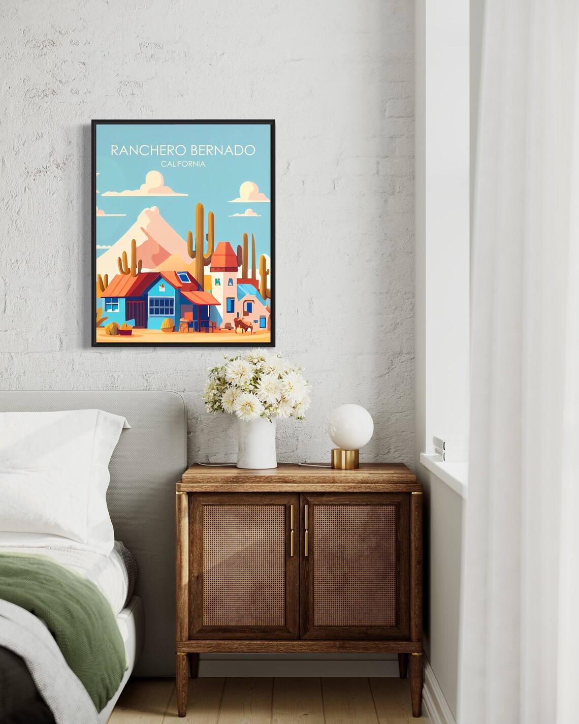 Ranchero Bernado California Desert Homestead Cacti Art Travel Poster - Image 2
