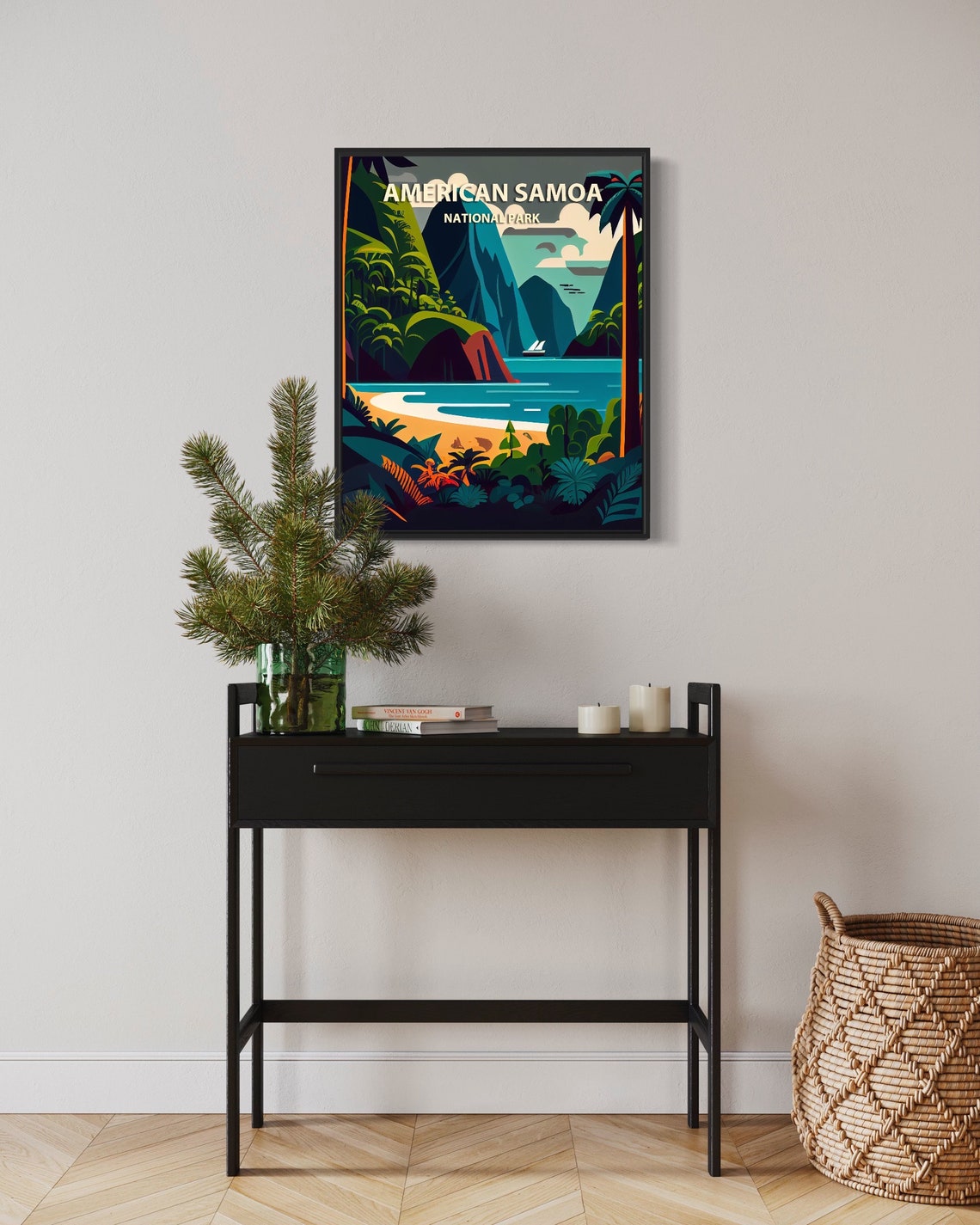 American Samoa National Park Tropical Beach Vintage Travel Poster - Image 3