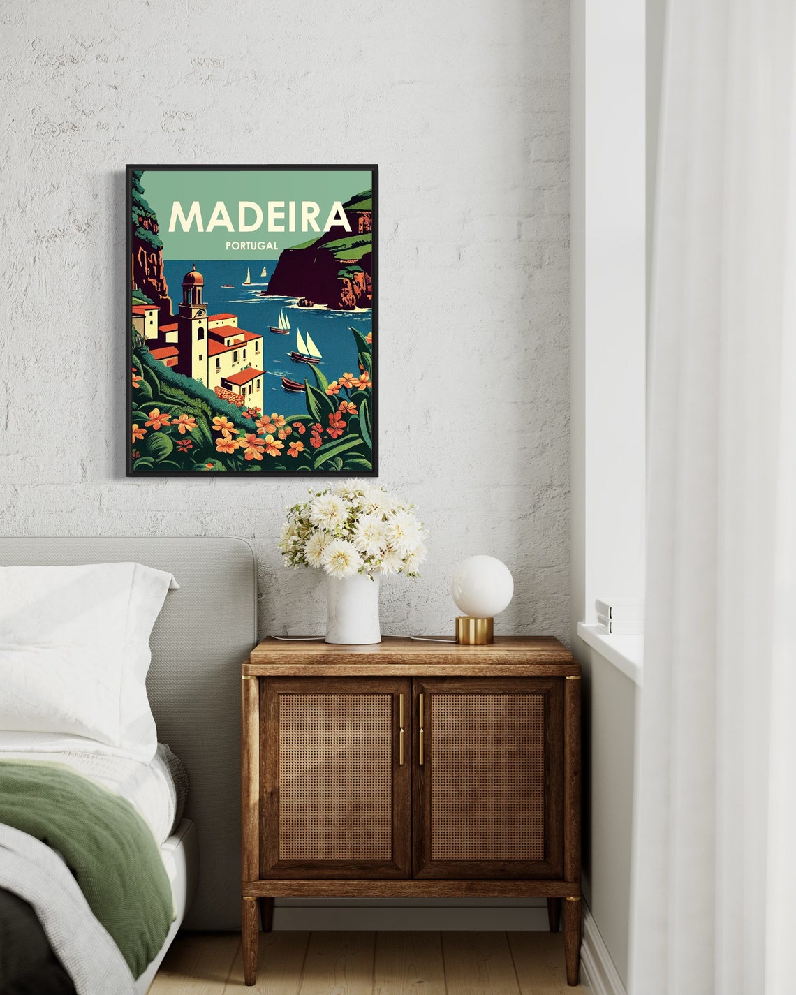 Madeira Portugal Retro Art Print Madeira Portugal Wall Art Illustration Madeira Portugal Vintage Minimal Design Poster - Image 3