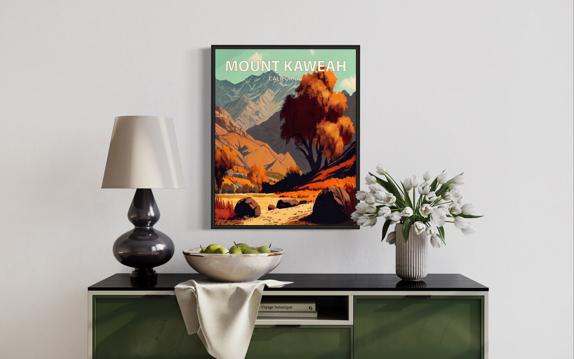 Mount Kaweah California Sierra Ridge Boulders Autumn Oaks Poster - Image 3