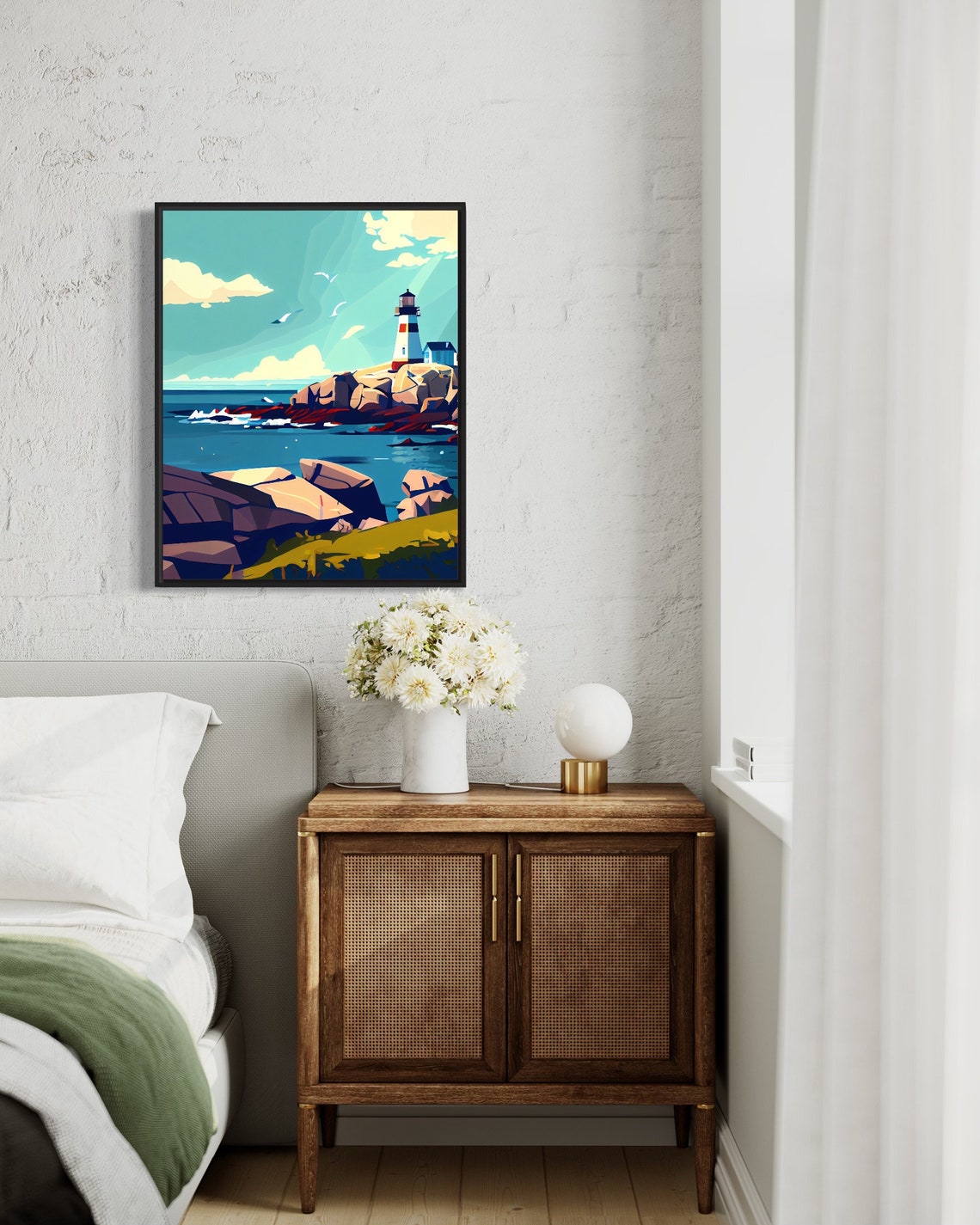 Michigan Sunset Poster with a Towering Pine Silhouette by the Lake - Image 3