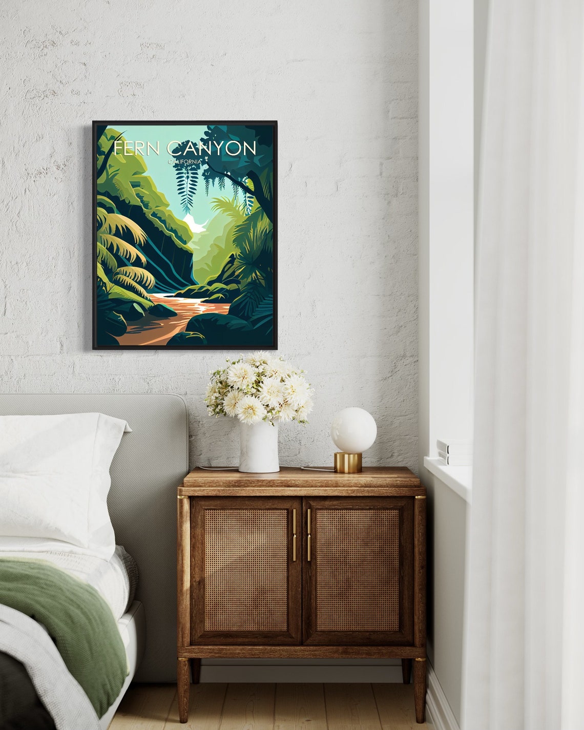 Fern Canyon California Lush Green Rainforest Canyon Stream Poster - Image 2