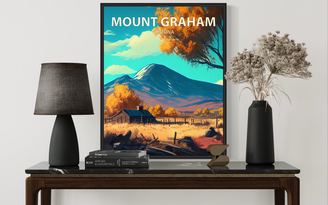 Mount Graham Arizona Autumn Mountain Cabin Golden Meadow Fall Poster - Image 3