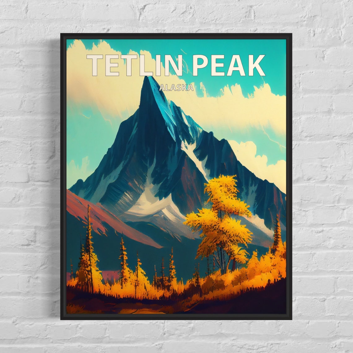 Tetlin Peak Alaska Jagged Summit Autumn Golden Forest Poster