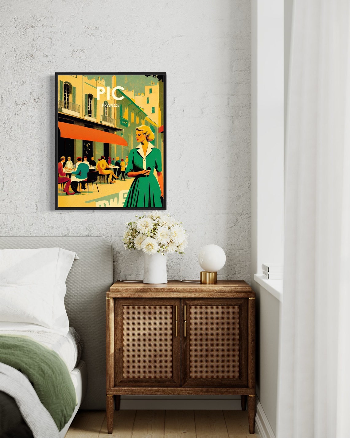 Pic France Retro Art Print Pic France Wall Art Illustration Pic France Vintage Minimal Design Poster - Image 3