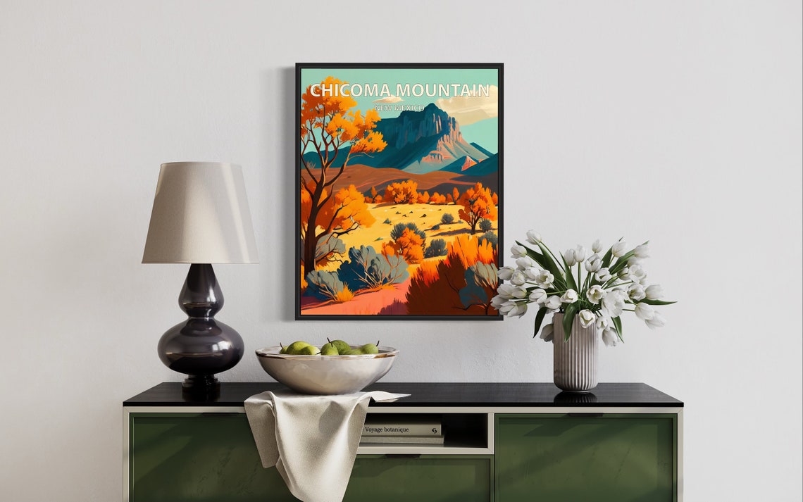 Chicoma Mountain New Mexico Mesa Peak Golden Fall Desert Poster - Image 3