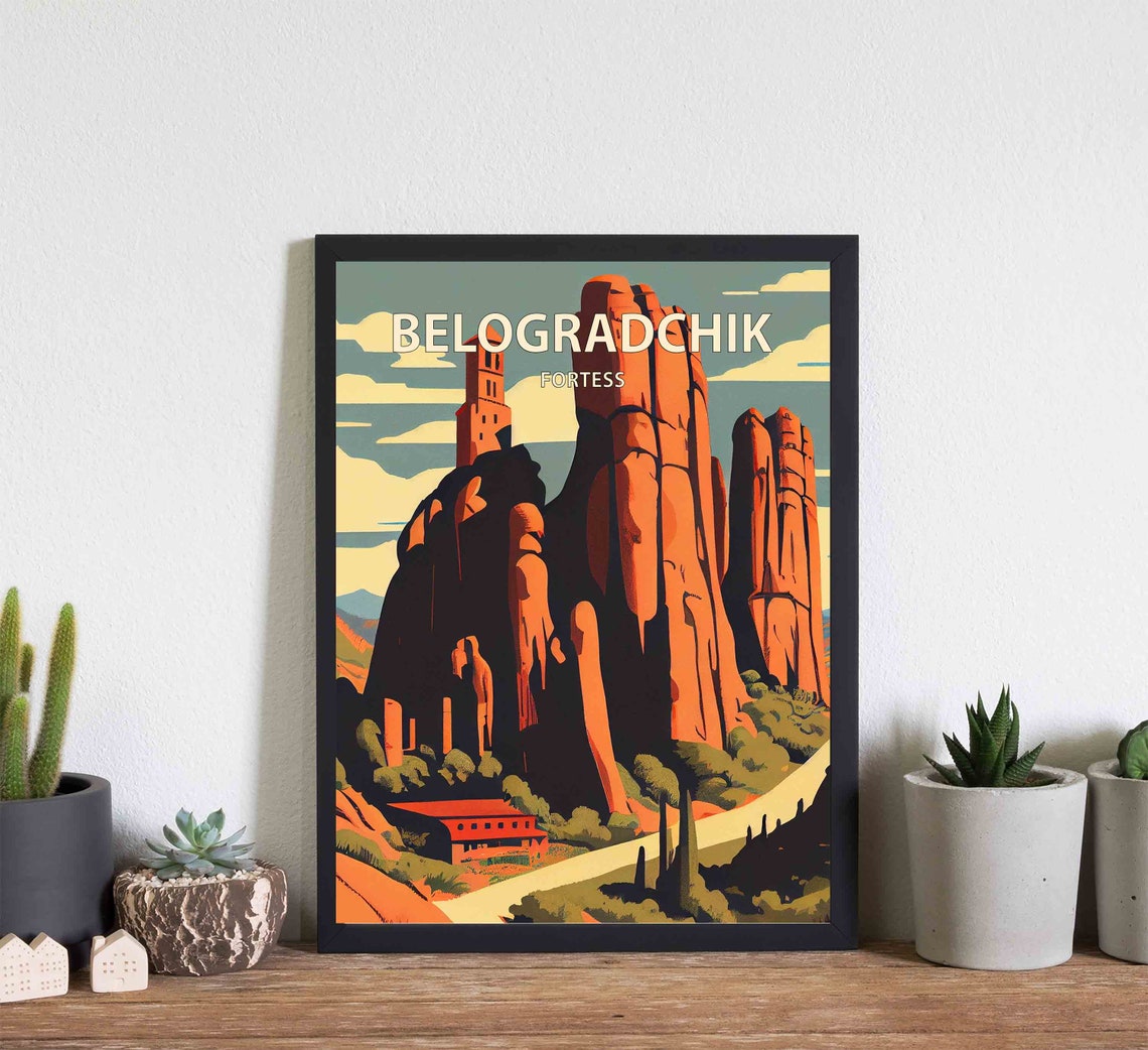 Belogradchik Bulgaria Fortress Red Rock Cliffs Vintage Travel Poster - Image 3