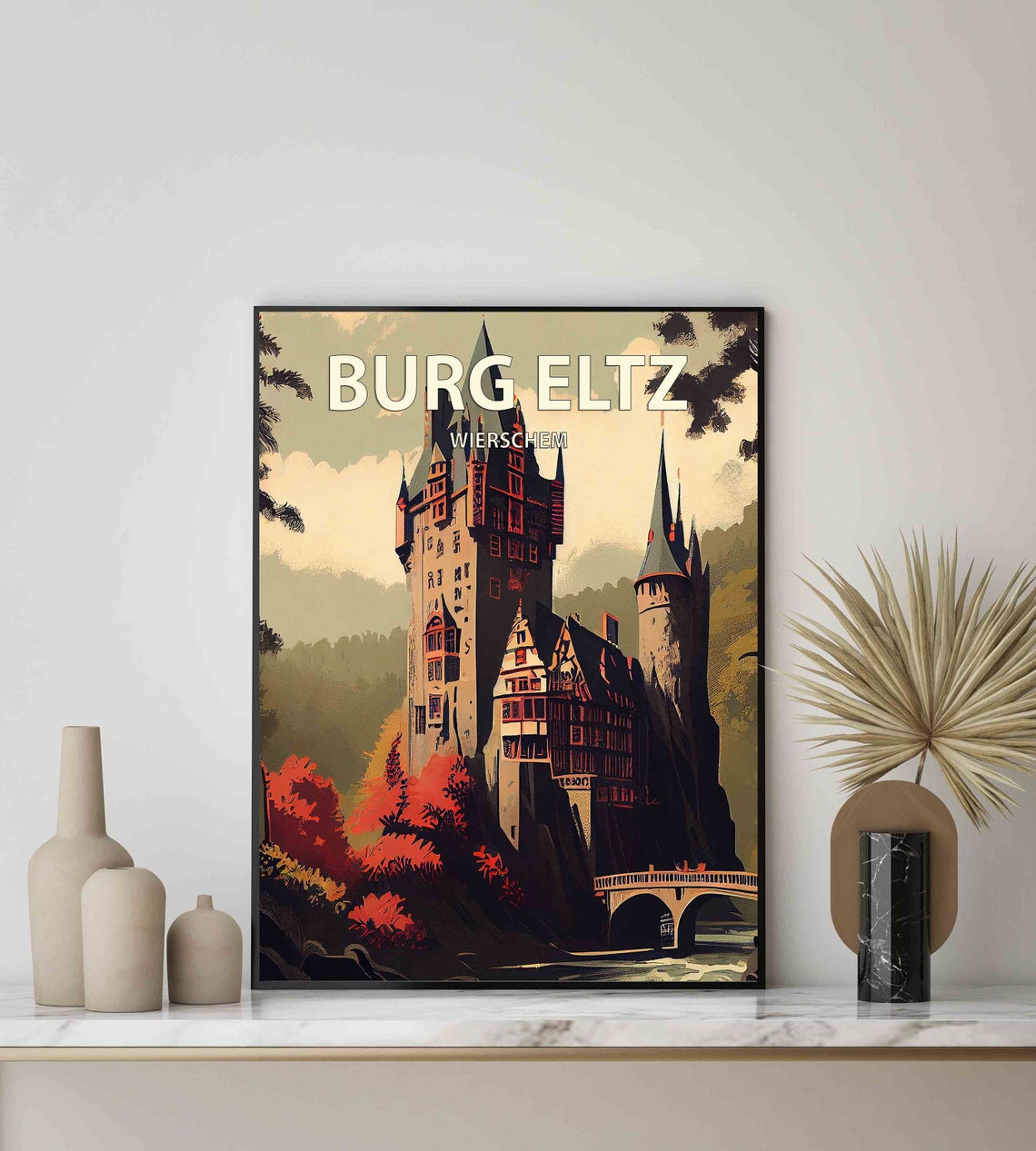 Burg Eltz Castle Wierschem Germany Medieval Forest Vintage Poster - Image 2