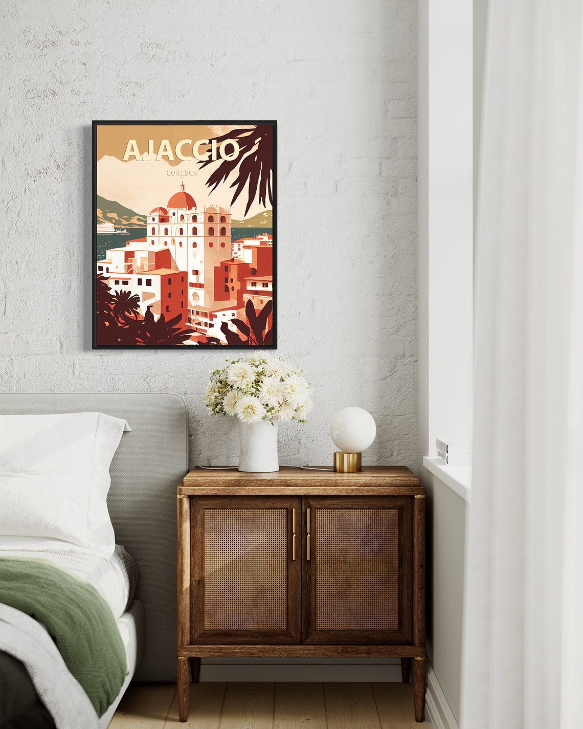 Ajaccio Corsica Waterfront Dome Harbor Bay Retro Travel Poster - Image 3