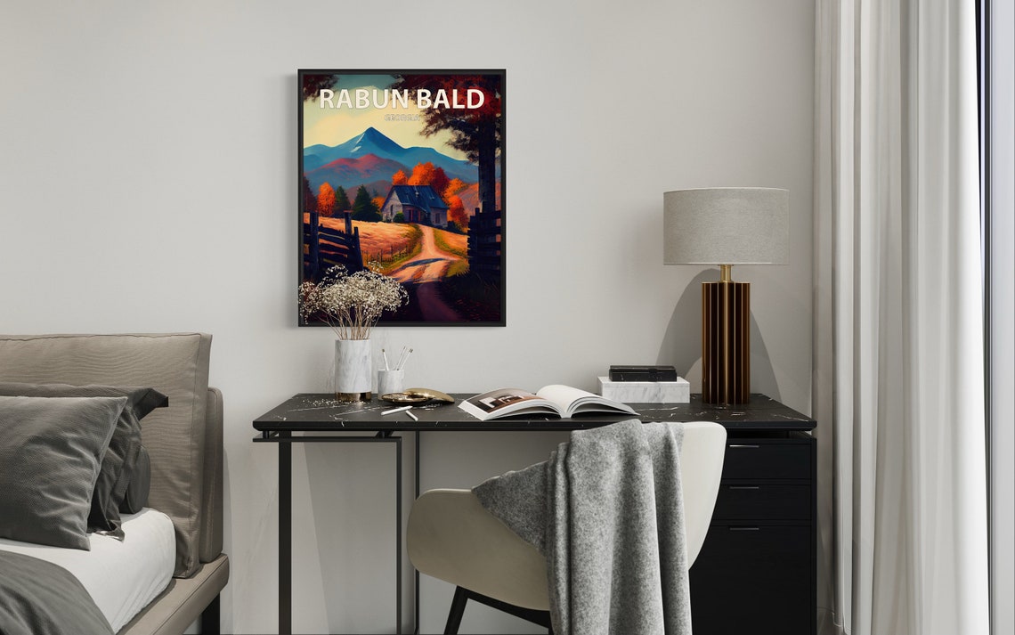Rabun Bald Georgia Farm Cabin Appalachian Fall Sunset Art Poster - Image 2