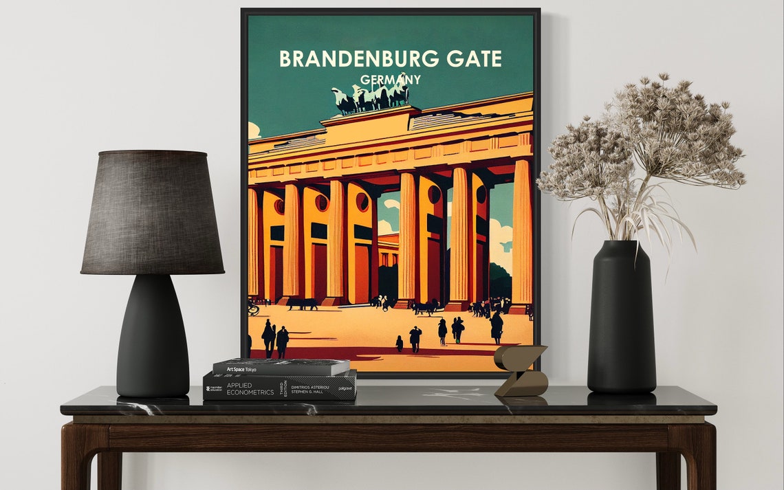 Brandenburg Gate Berlin Germany Retro Quadriga Landmark Travel Poster - Image 2