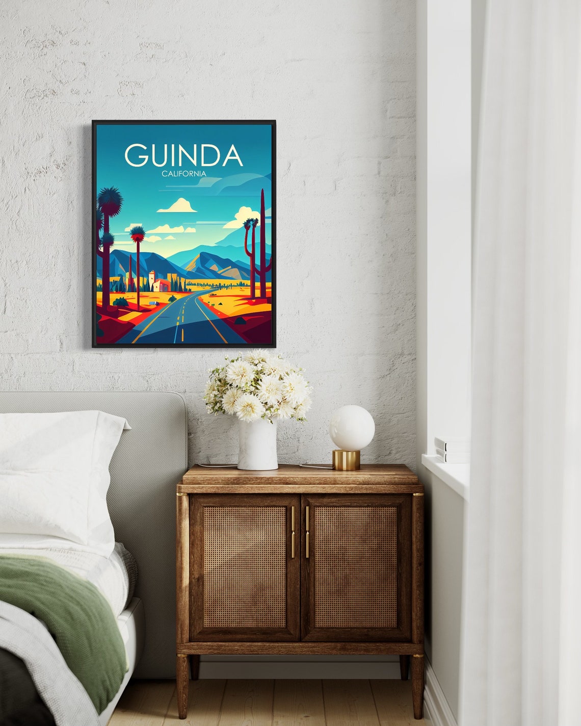 Guinda California Bold Straight Desert Highway Mountain Vista Poster - Image 2