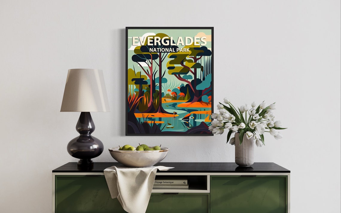 Everglades National Park Wetland Forest Wading Birds Art Poster - Image 3