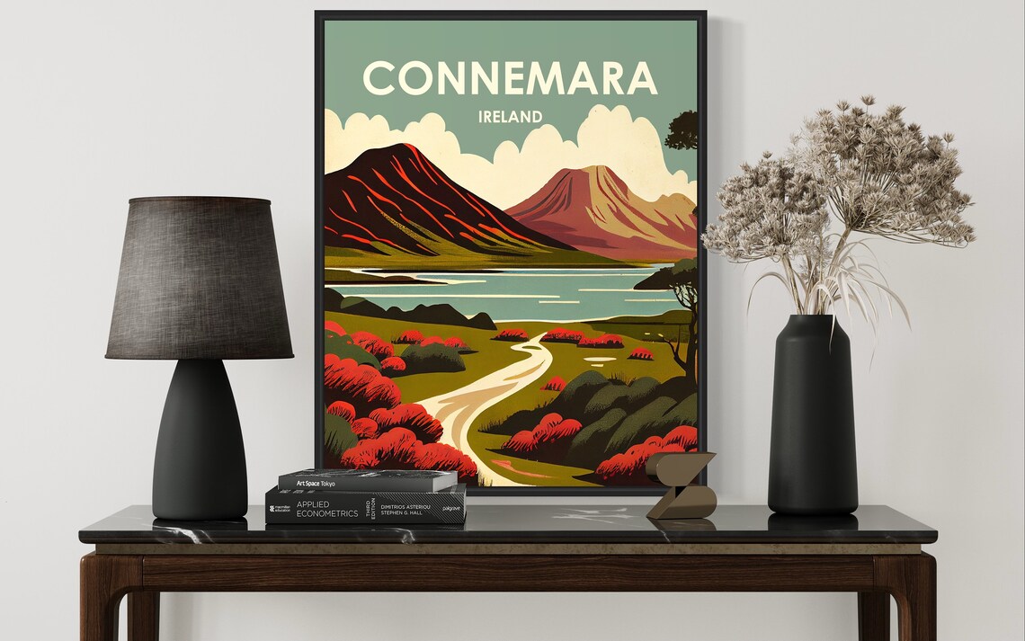 Connemara Ireland Mountain Valley Retro Landscape Travel Poster - Image 2