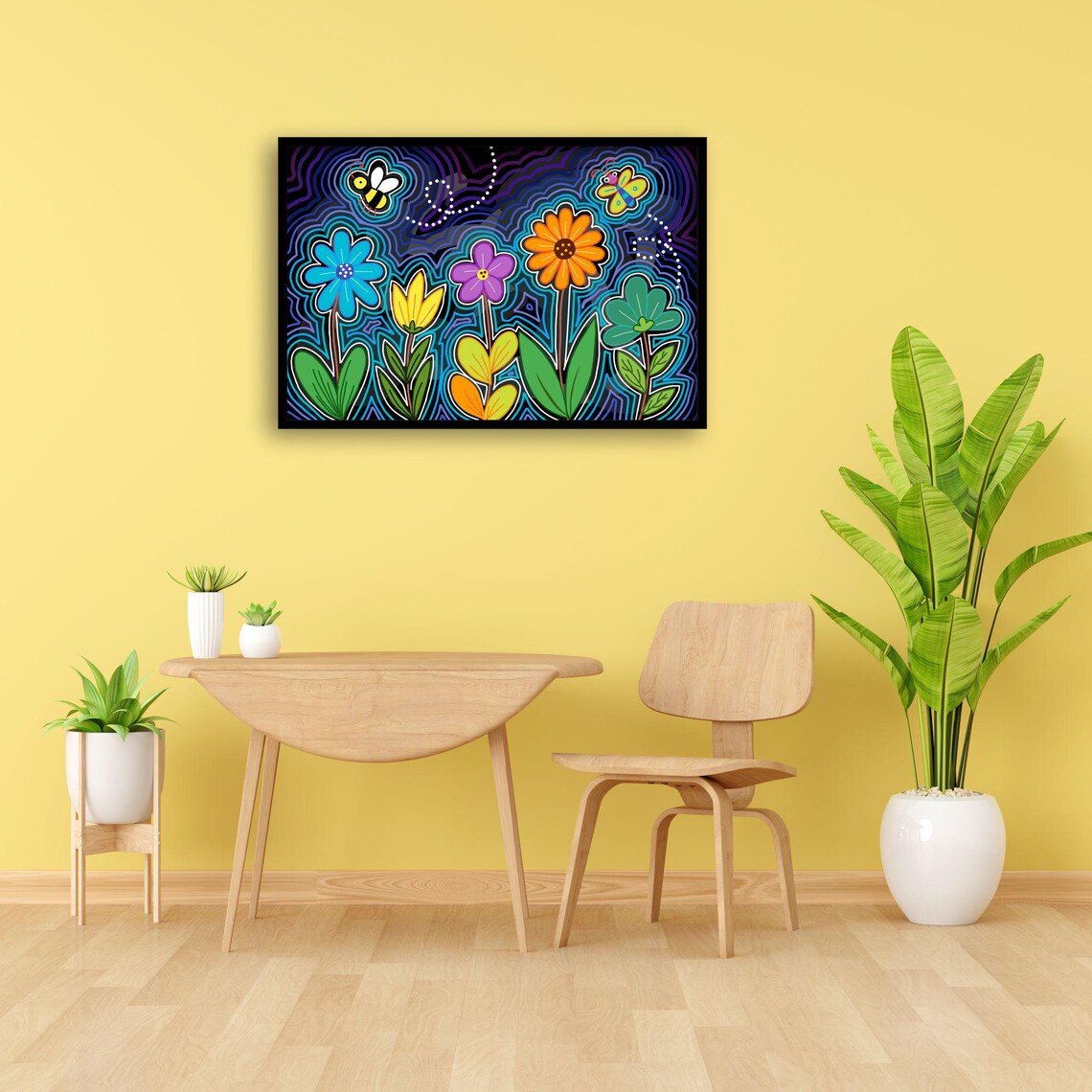 Whimsical Flower Art, Boho Garden Poster - Image 2