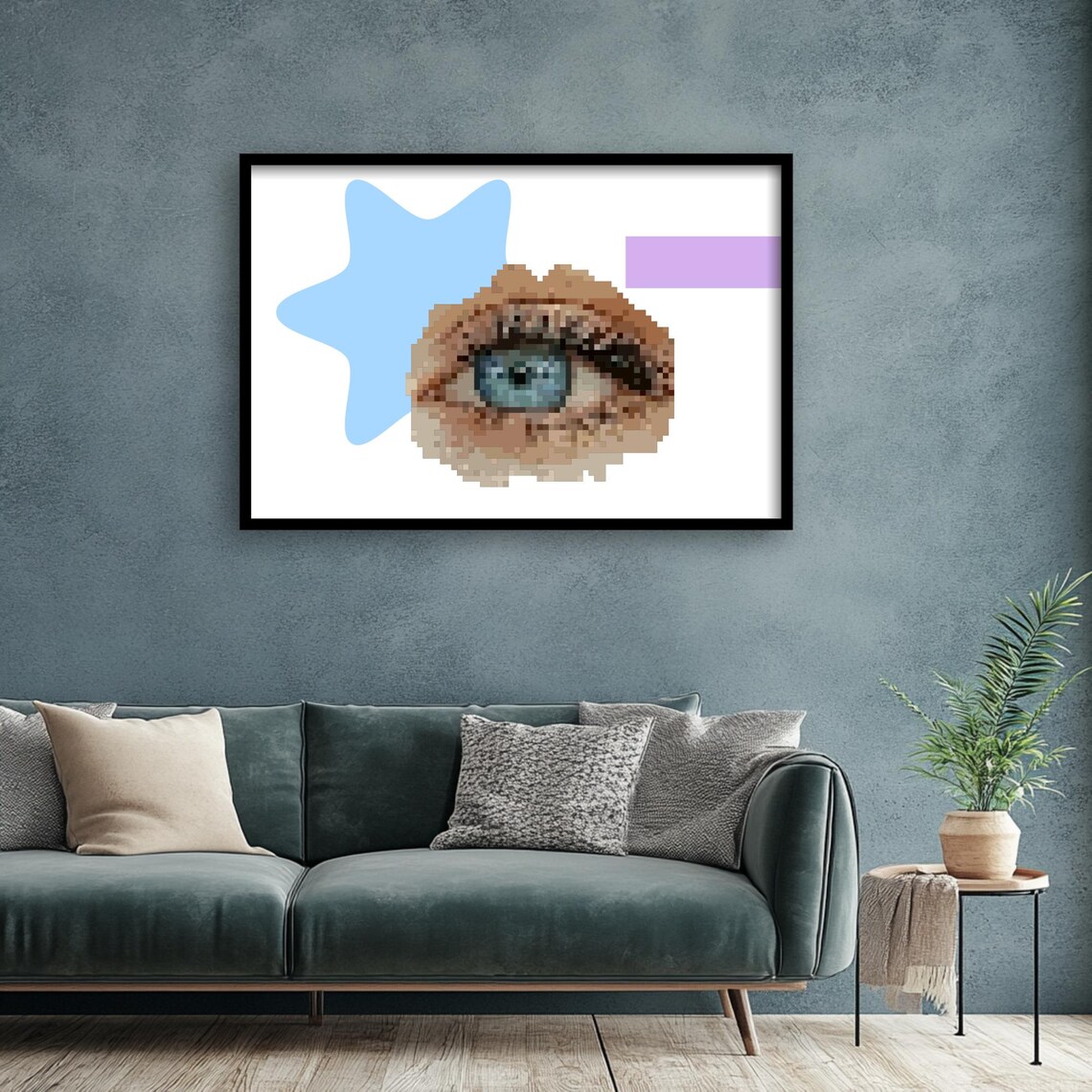 Pixel Pop Art Of Blue Eye, Retro Game Style - Image 2