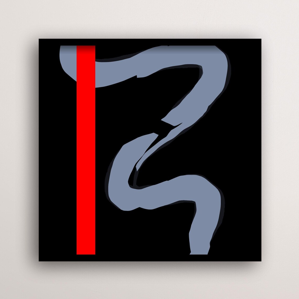 Abstract Wall Art, Minimalist Dark Modern Decor