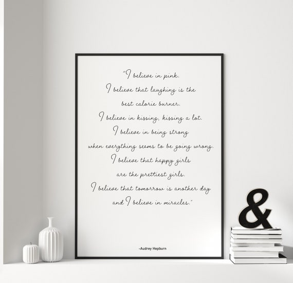 Audrey Hepburn Quote - Typography Print