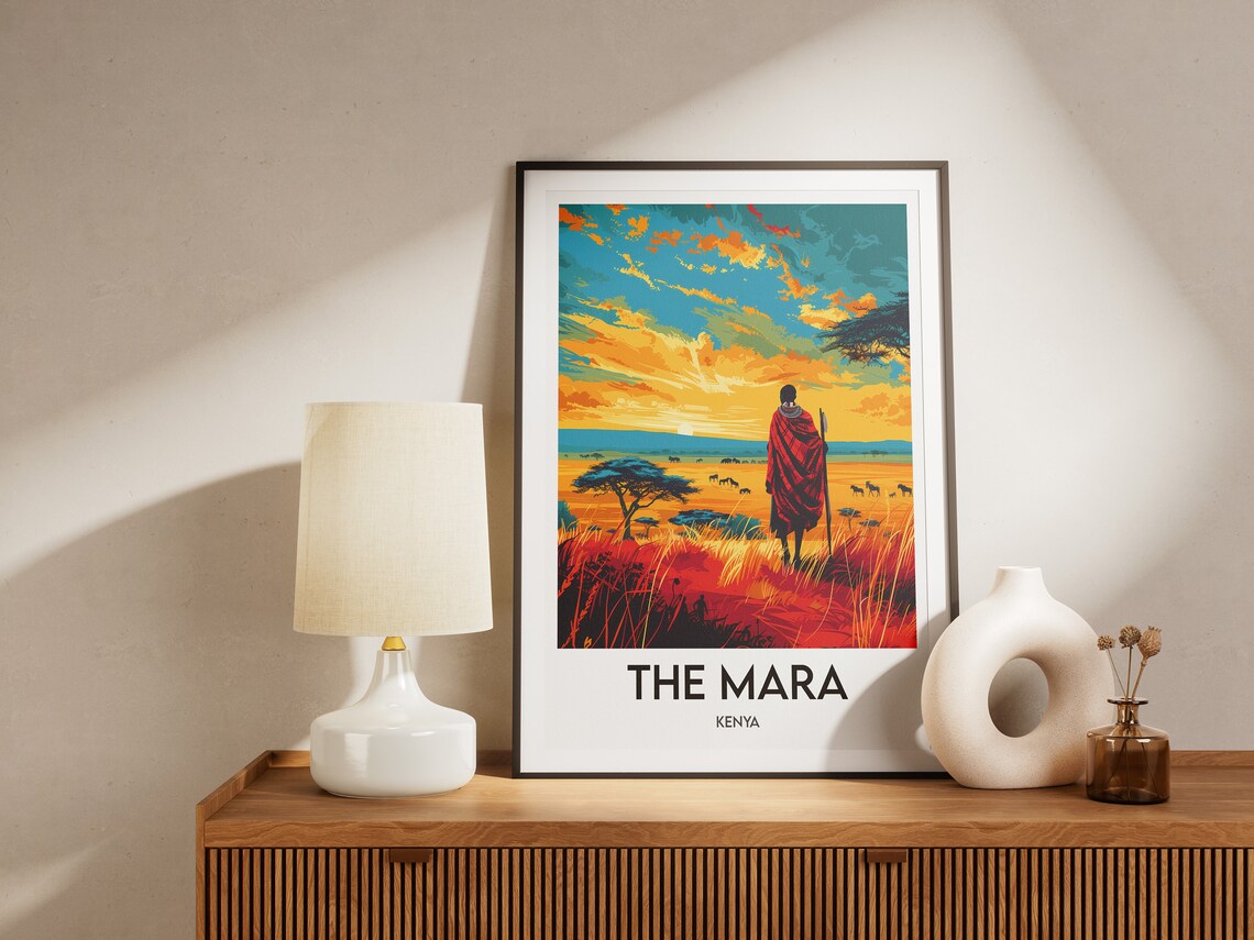 Mara Kenya Wall Art, Cultural Travel Poster - Image 2