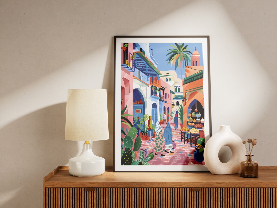 Marrakech Colorful Poster Print Morocco Illustration Artwork - Image 2