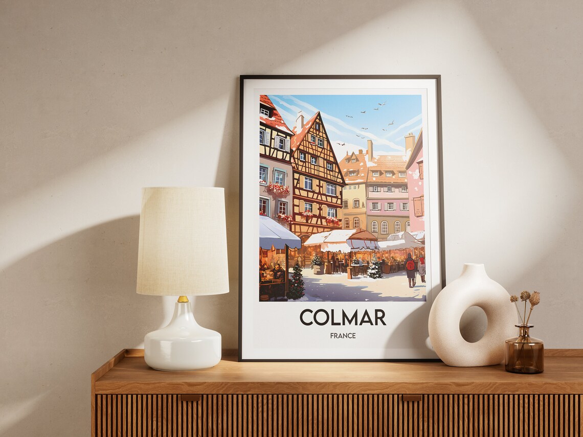Colmar France Christmas Market Half-Timbered Old Town Poster - Image 2