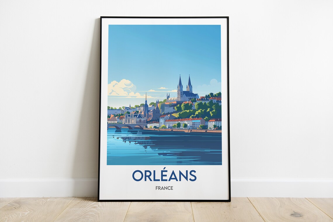 Orleans France Loire River Cathedral Spires Cityscape Poster