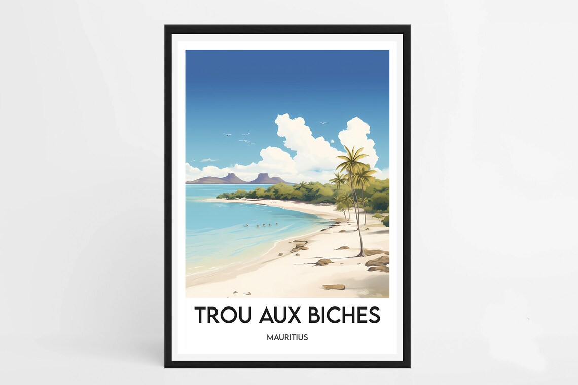 Trou Aux Biches Minimalist Travel Poster Art Print