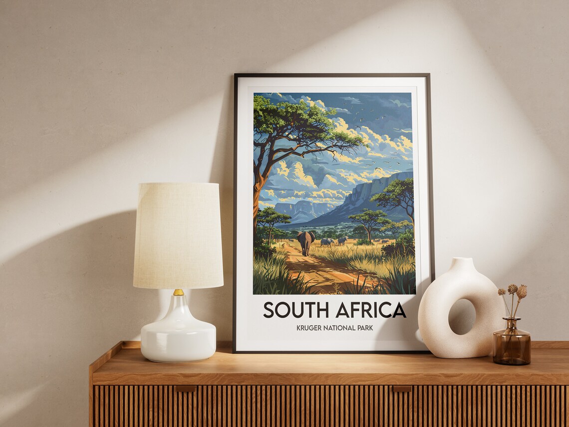 South Africa Kruger National Park Elephants Safari Savanna Poster - Image 2