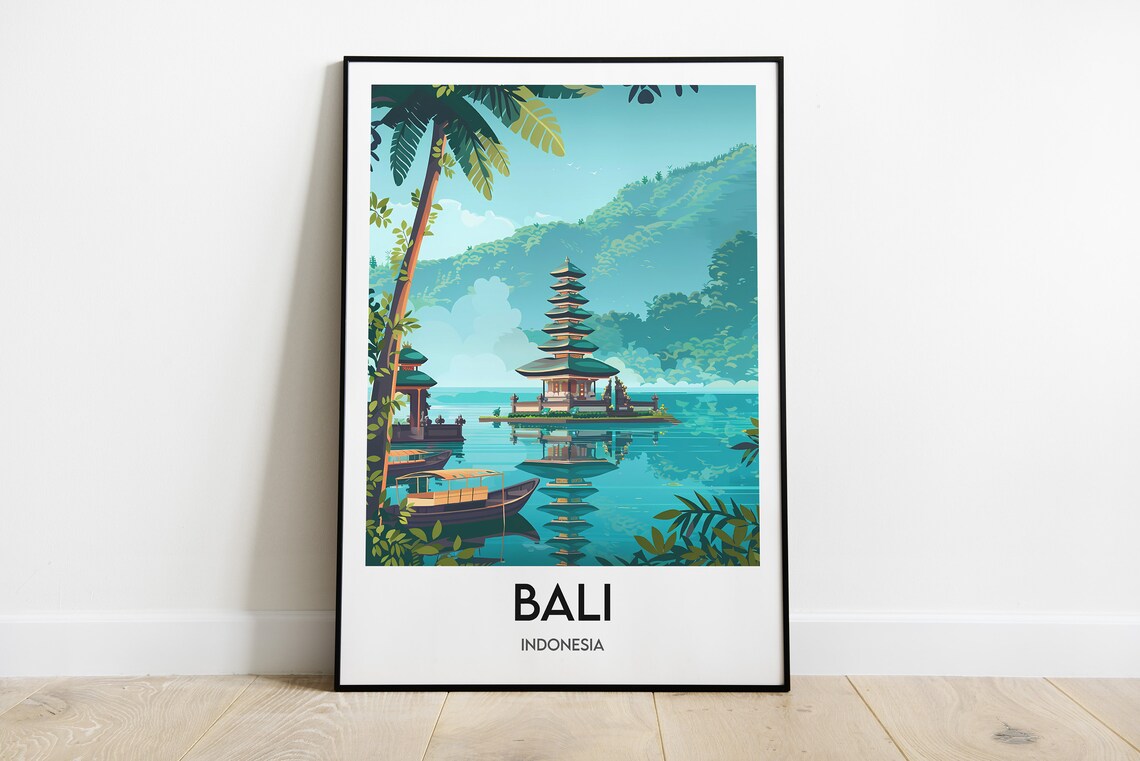 Bali Indonesia Travel Poster, Asia Travel Print